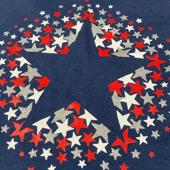 NWOT Navy tank top with red, white, and silver stars clearance sale - Picture 2 of 4